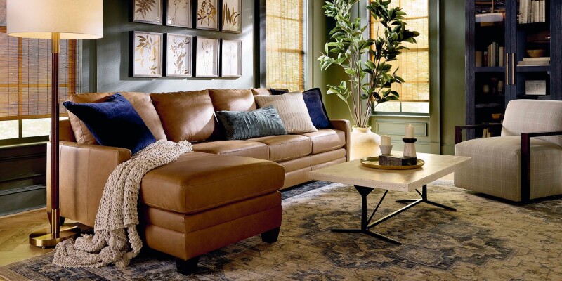 Carolina Leather Track Arm Chaise Sectional 3885RCSECTLLKIT54