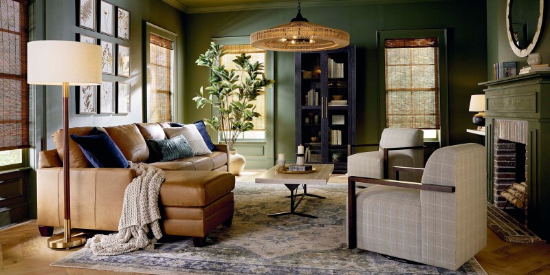 Carolina Leather Track Arm Chaise Sectional 3885RCSECTLLKIT58