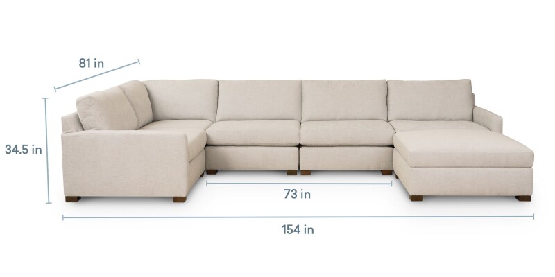 Colby Thin Track Arm Modular L-Shaped Sectional 3892USECTFC6FC2320SUPPORT