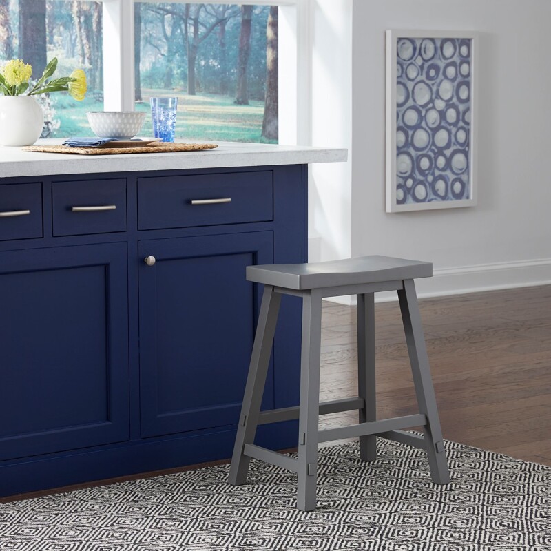 Creations 24 Inch Sawhorse Counter Stool- Gray 38B1824G