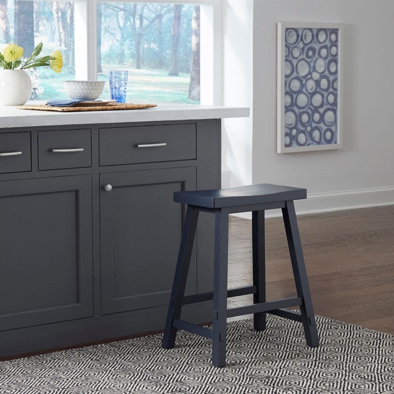 Creations 24 Inch Sawhorse Counter Stool- Navy 38B1824N