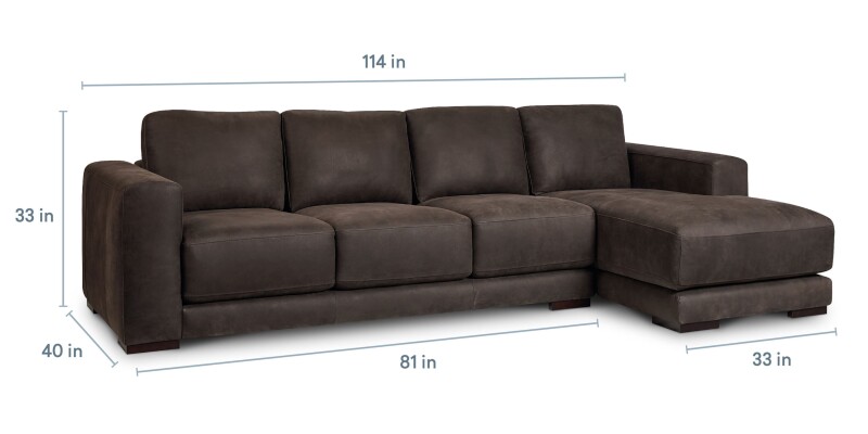 Cabo Leather Chaise Sectional 3910RCSECTT
