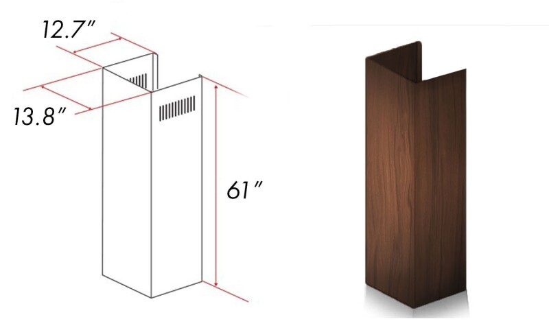 61" Wooden Chimney Extension for Ceilings up to 12.5 ft. 393AHE
