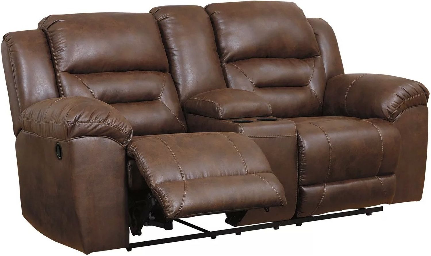 Stoneland Reclining Console Loveseat In Chocolate 3990494