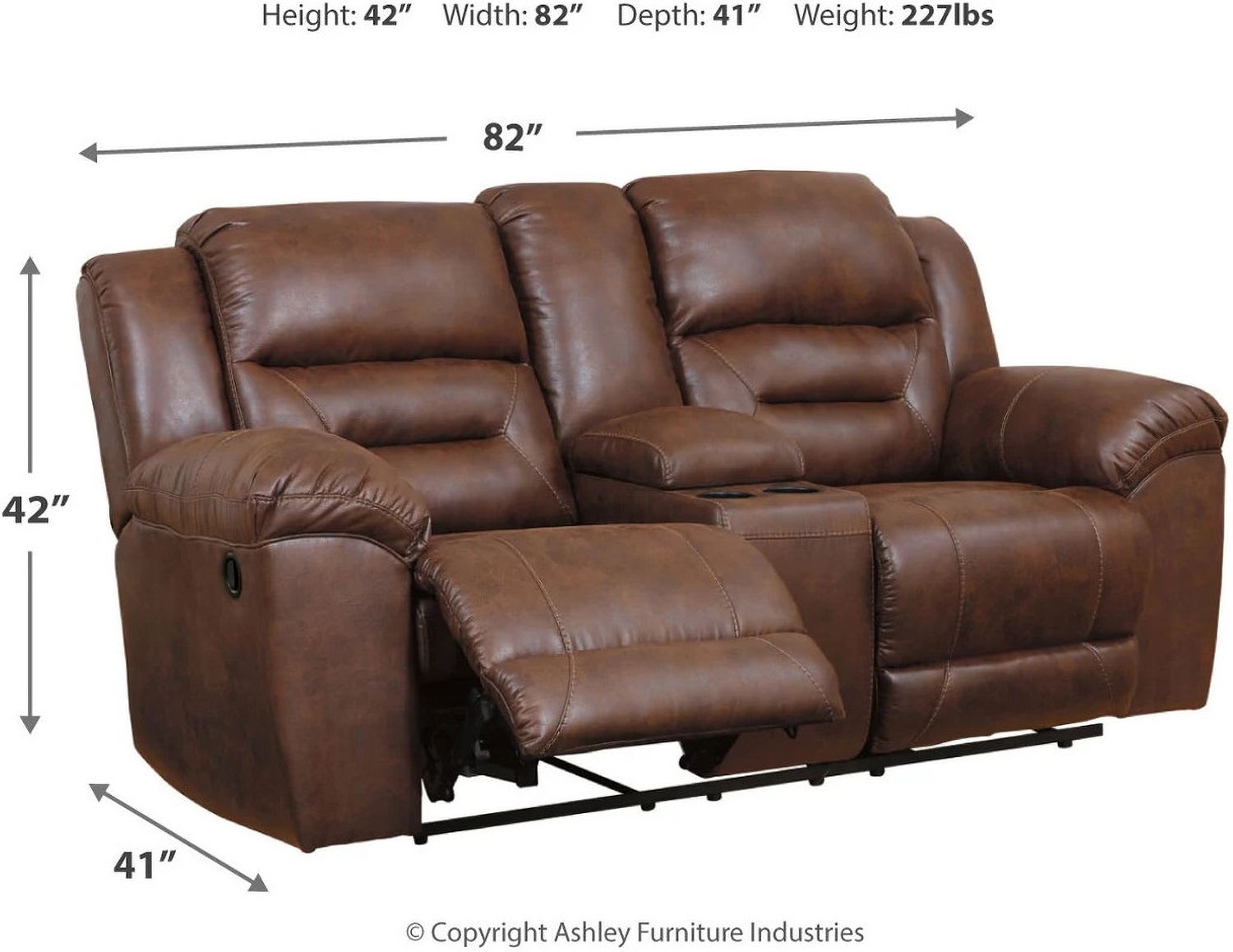 Stoneland Reclining Console Loveseat In Chocolate 3990494