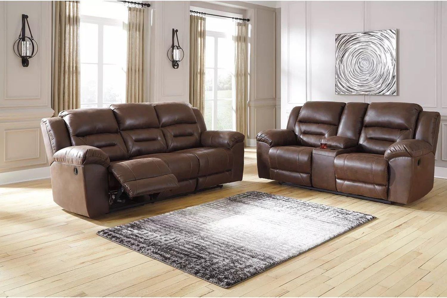 Stoneland Reclining Console Loveseat In Chocolate 3990494