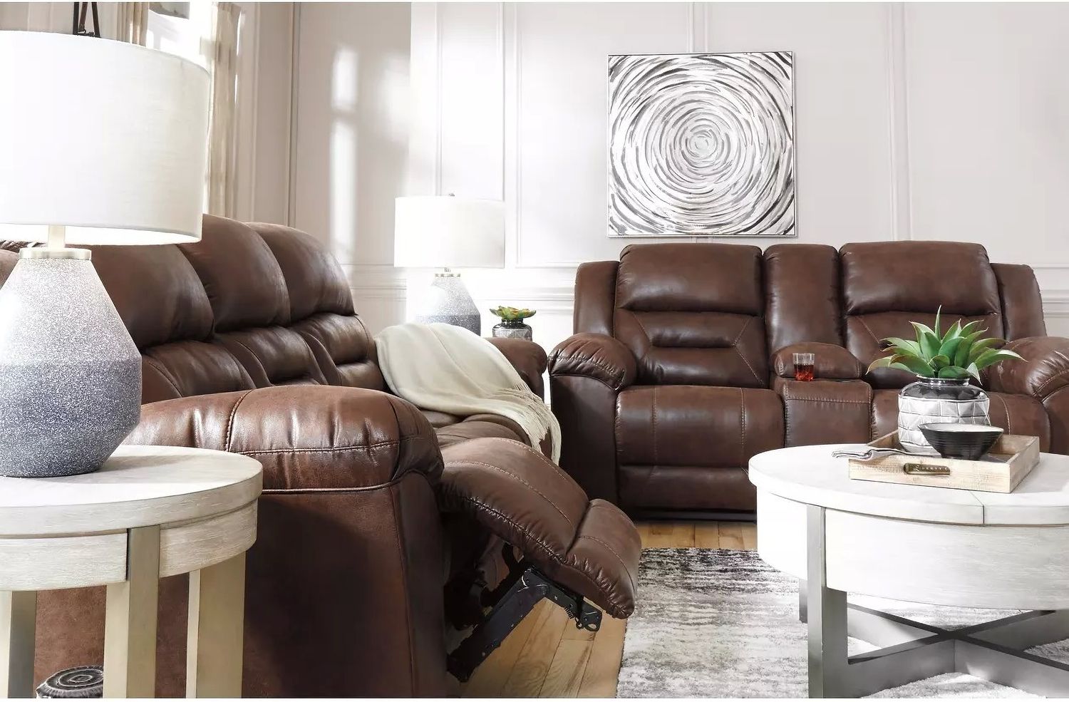 Stoneland Reclining Console Loveseat In Chocolate 3990494