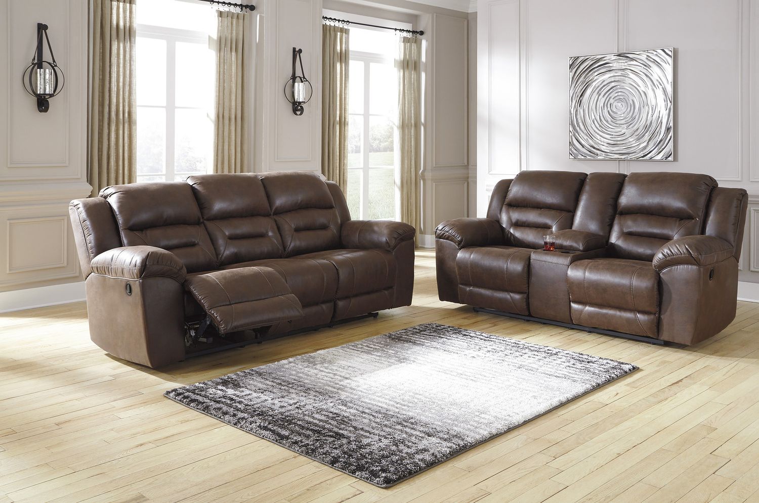 Stoneland Reclining Living Room Set In Chocolate 39904U1