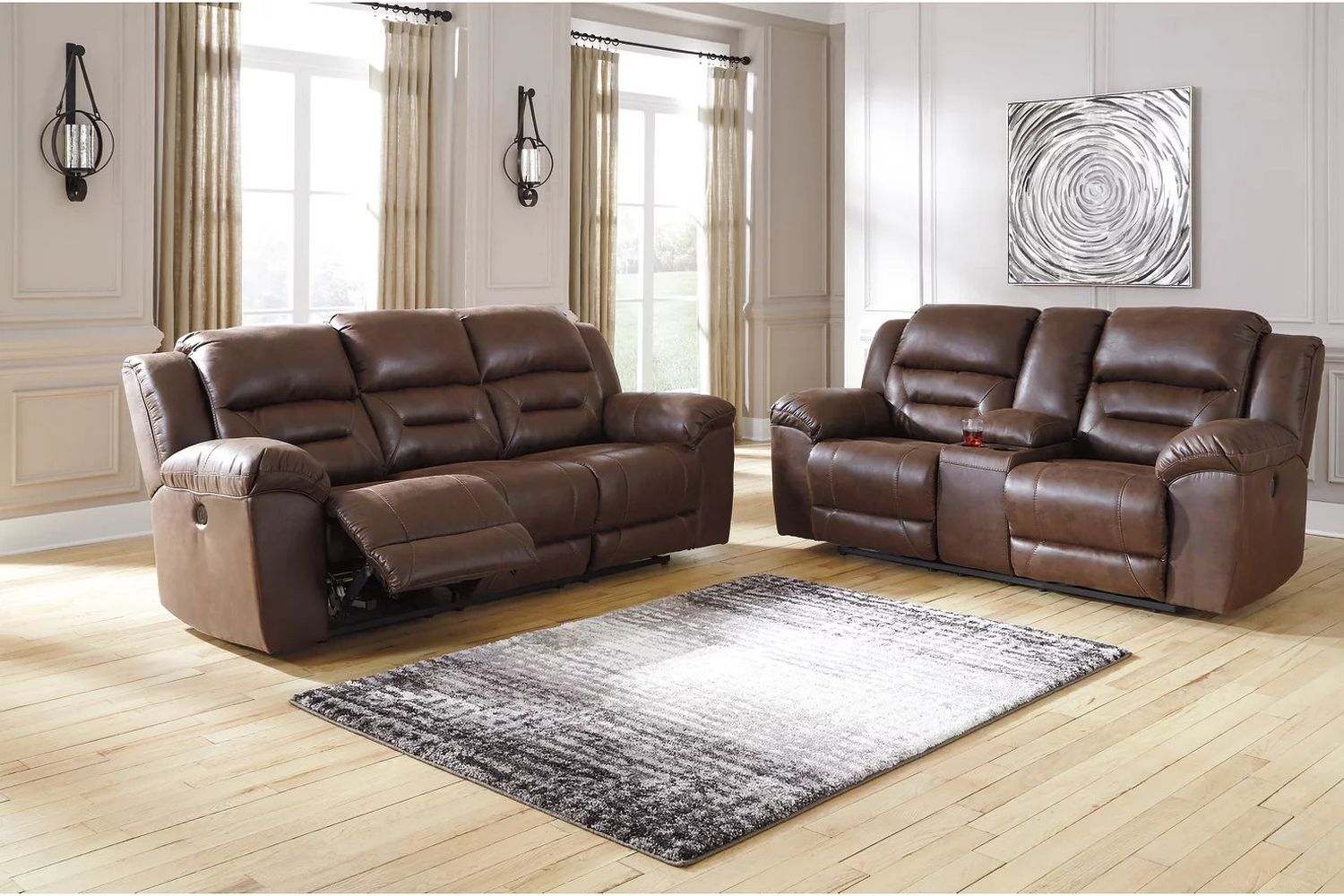 Stoneland Reclining Living Room Set In Chocolate 39904U1