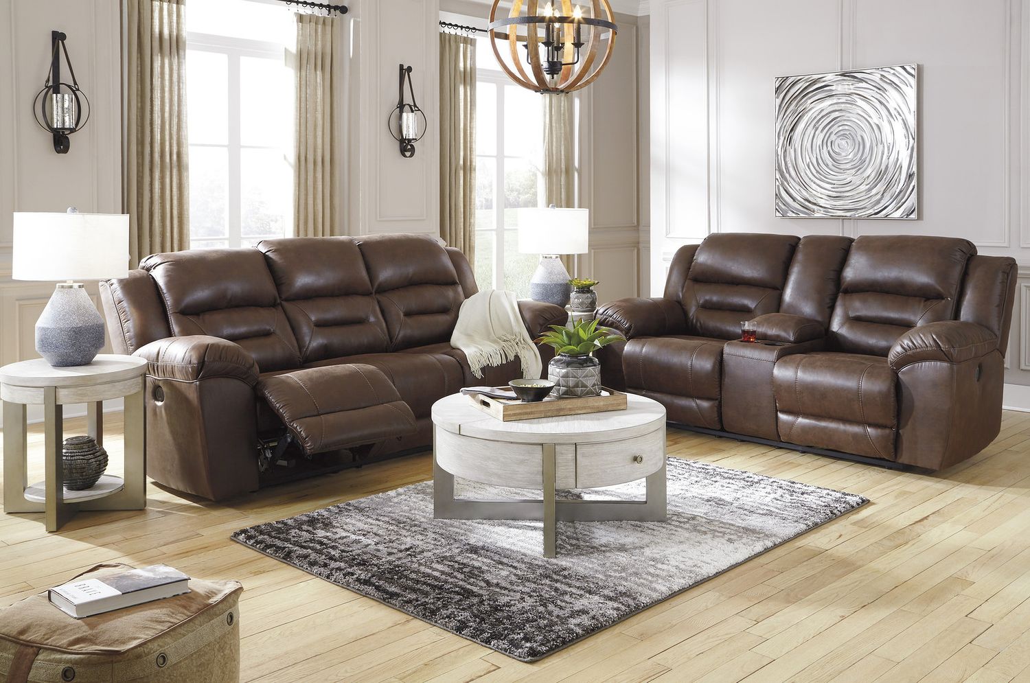 Stoneland Power Reclining Living Room Set In Chocolate 39904U2