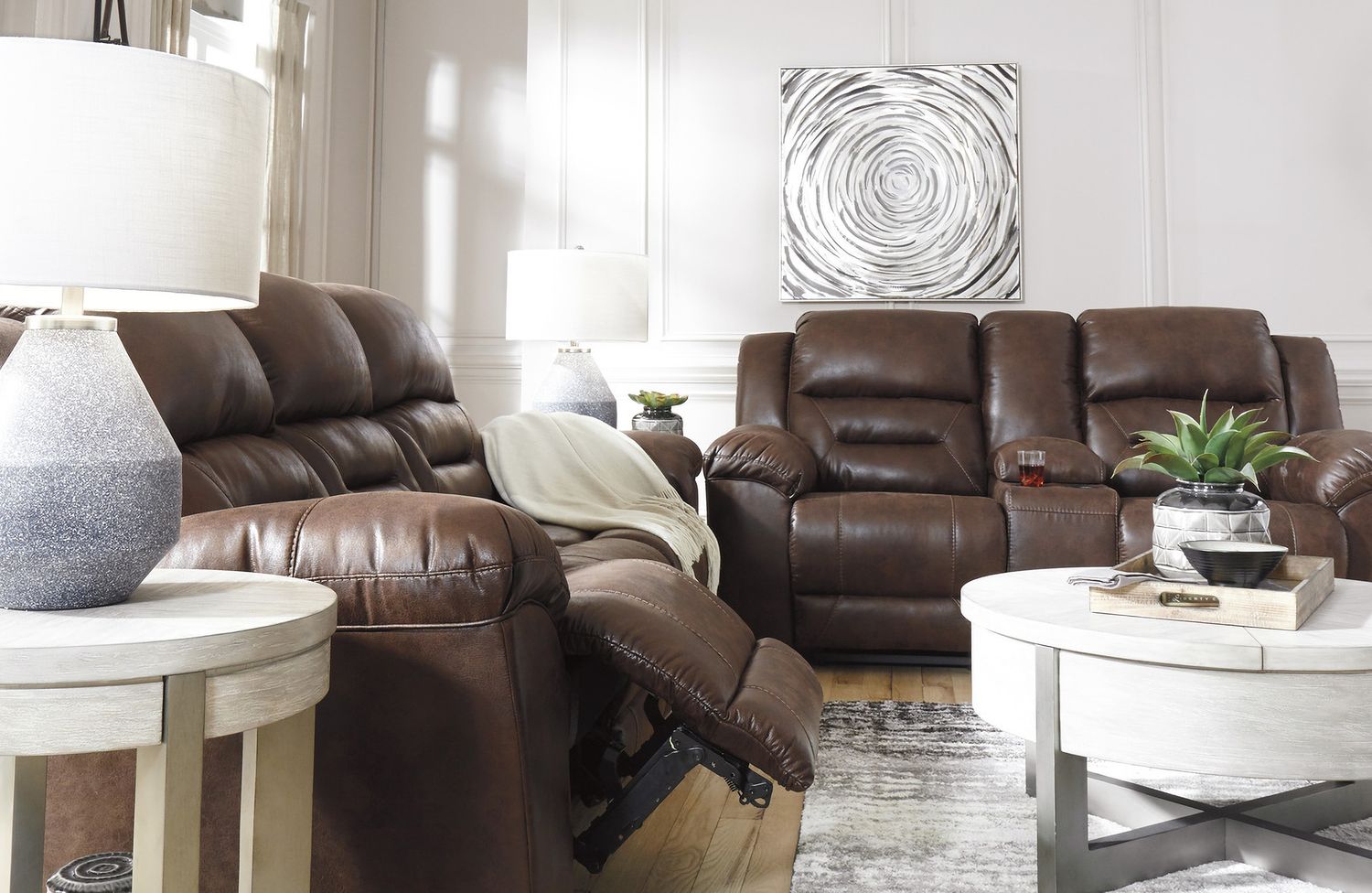 Stoneland Power Reclining Living Room Set In Chocolate 39904U2