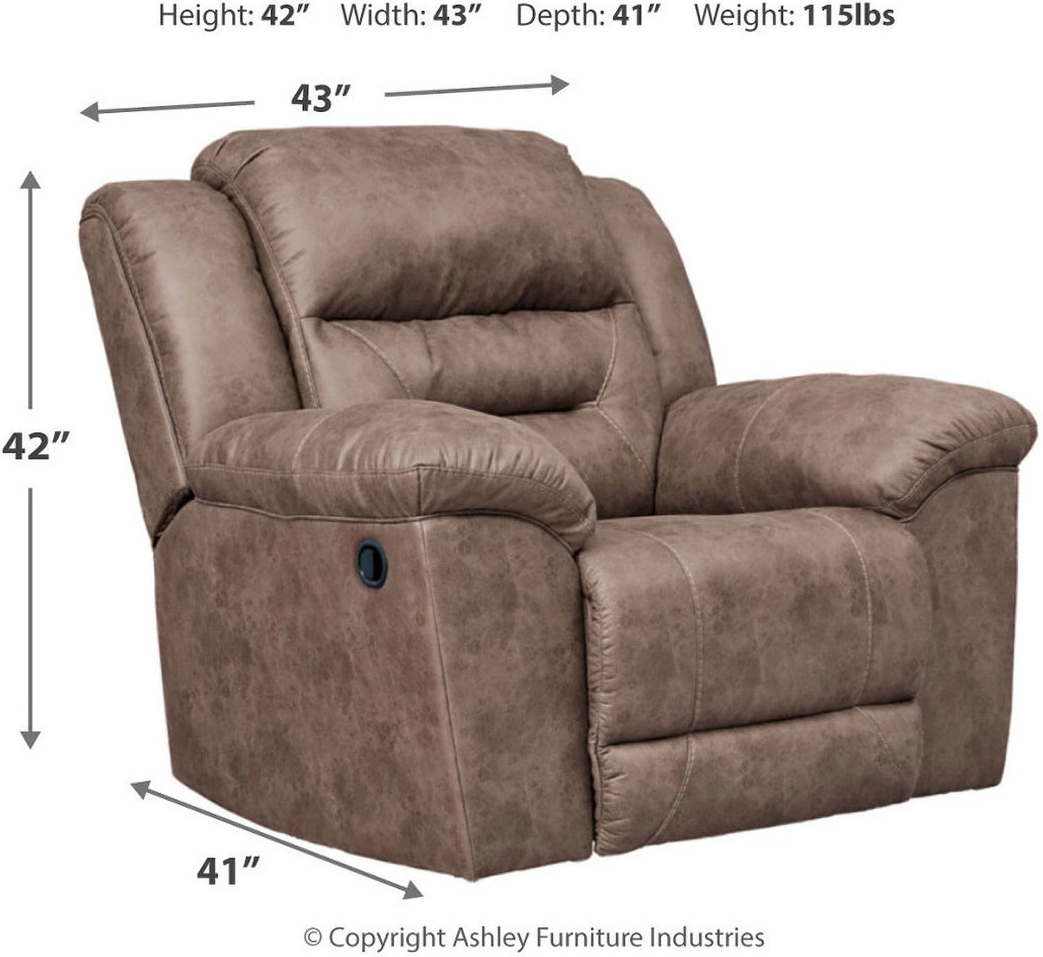 Stoneland Recliner In Fossil 3990525