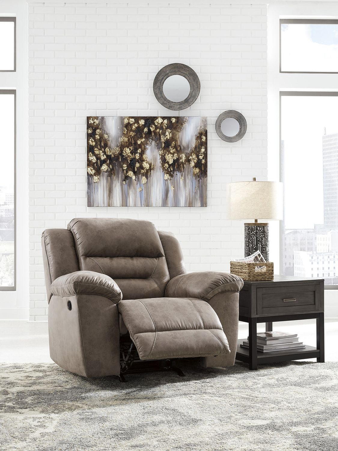 Stoneland Recliner In Fossil 3990525