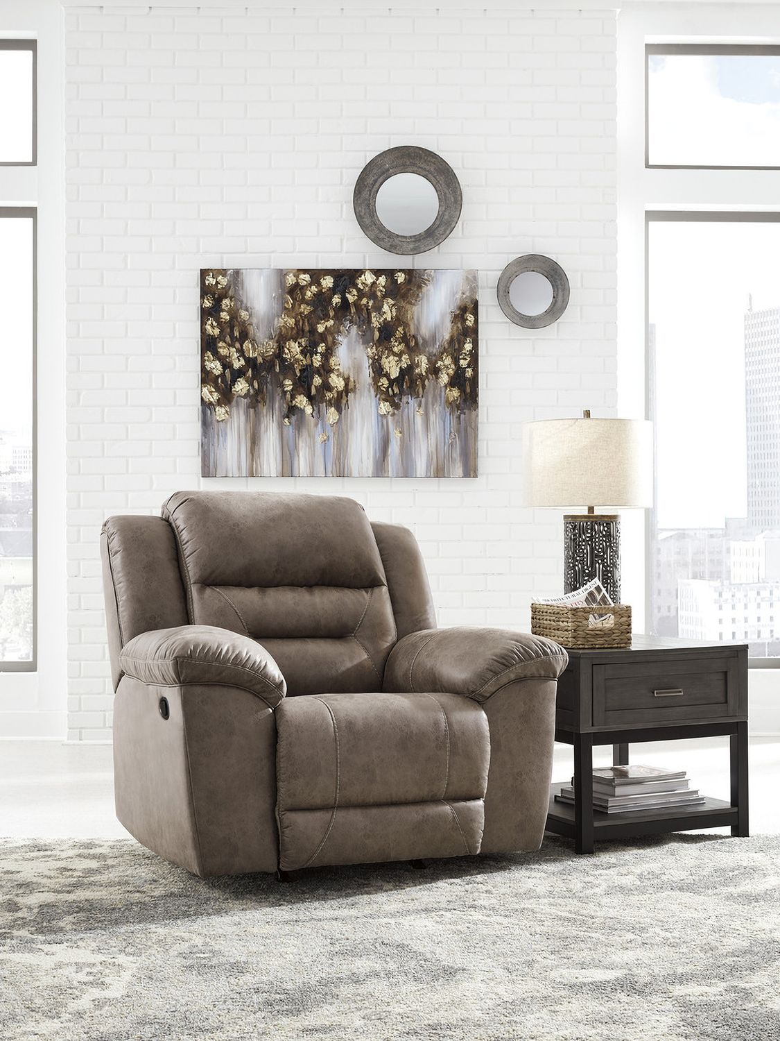 Stoneland Recliner In Fossil 3990525