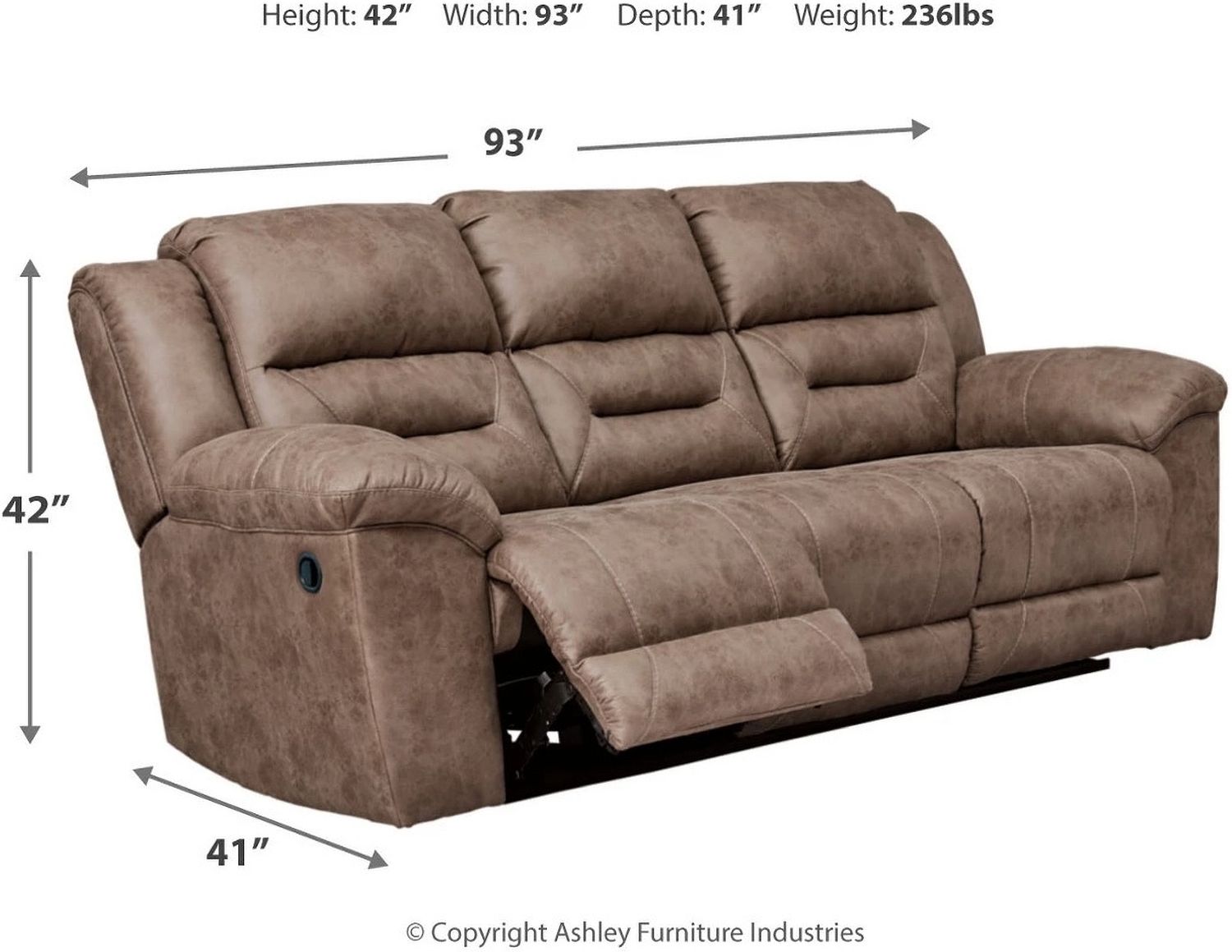 Stoneland Reclining Sofa In Fossil 3990588