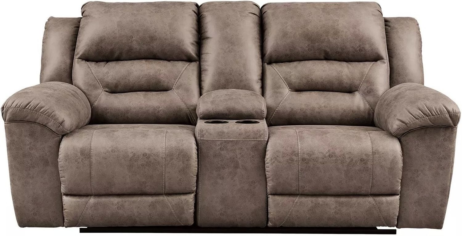 Stoneland Power Reclining Console Loveseat In Fossil 3990596