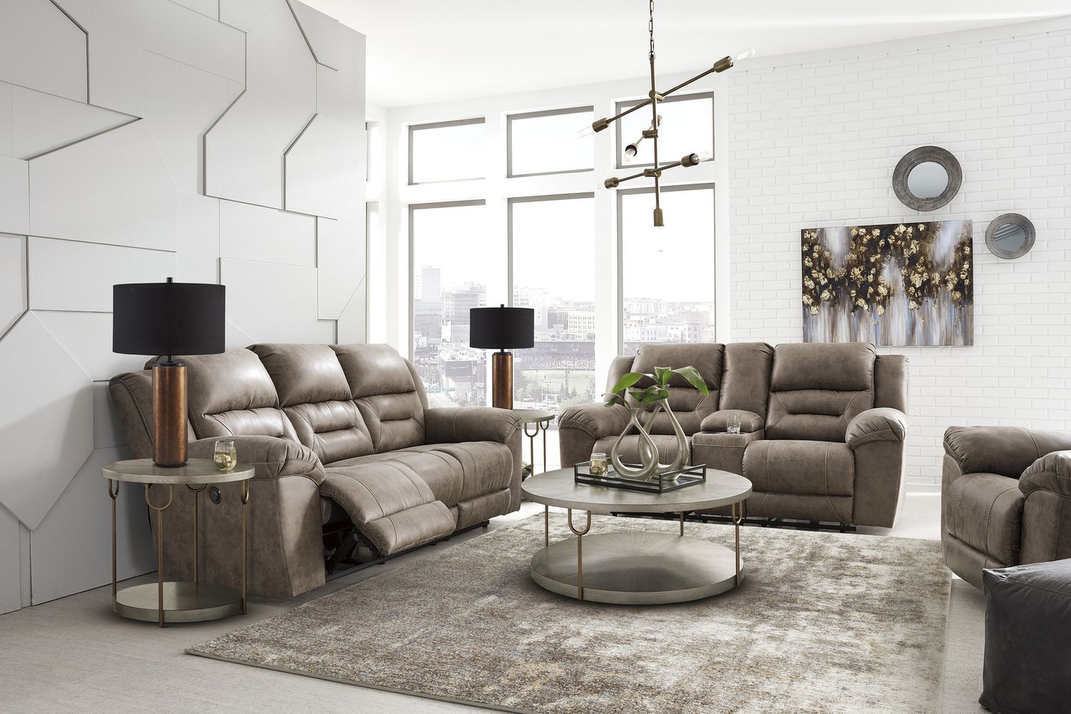 Stoneland Power Reclining Living Room Set In Fossil 39905U3