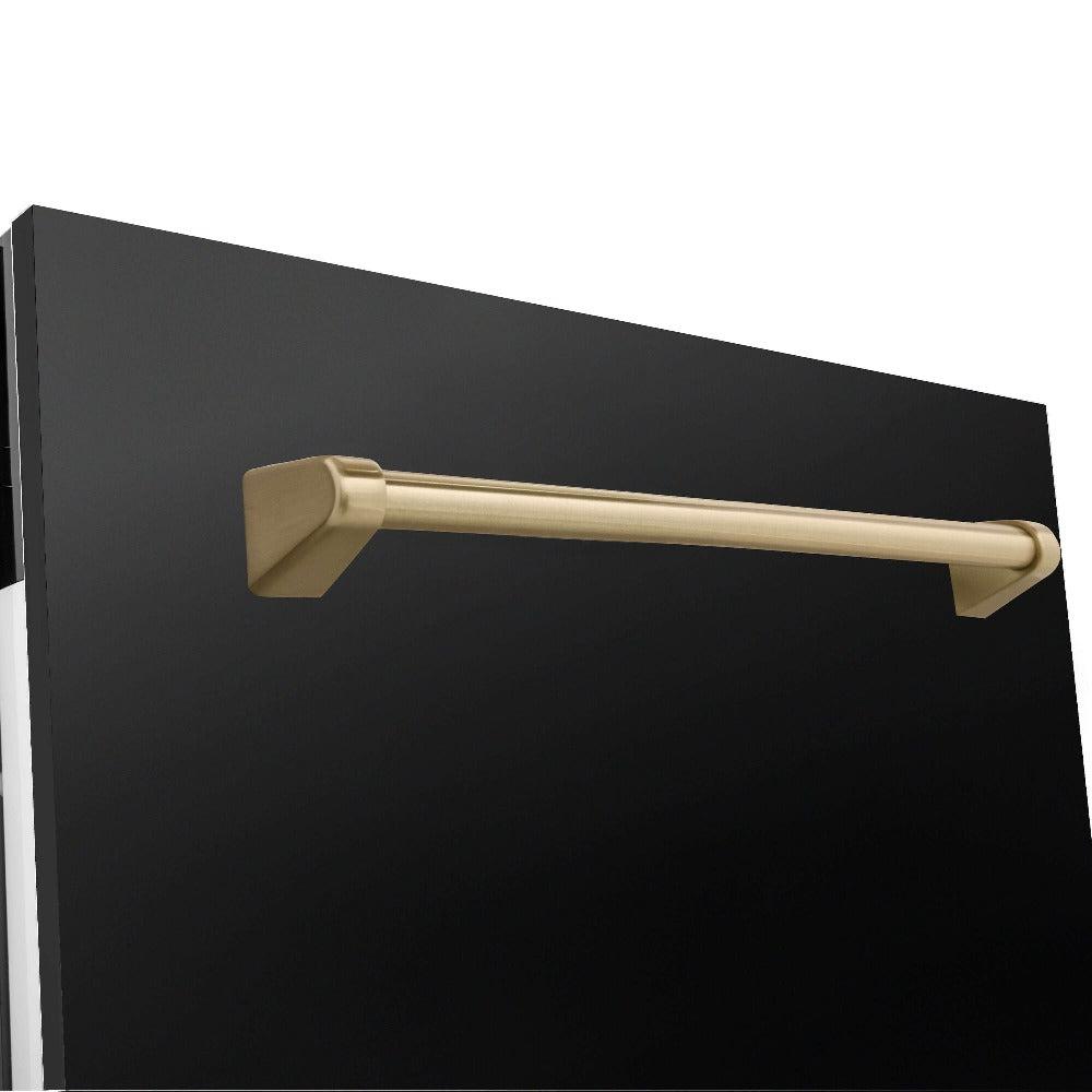 Autograph Edition 30 in. Kitchen Package with Black Stainless Steel Dual Fuel Range, Range Hood and Dishwasher with Champagne Bronze Accents 3AKPRABRHDWV30CB
