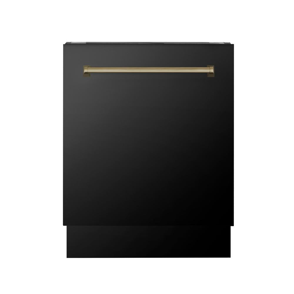 Autograph Edition 36 in. Kitchen Package with Black Stainless Steel Dual Fuel Range, Range Hood and Dishwasher with Champagne Bronze Accents 3AKPRABRHDWV36CB