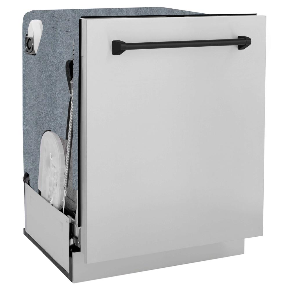 Autograph Edition Kitchen Package with Stainless Steel 30 in. Dual Fuel Range, 30 in. Range Hood, and 24 in. Dishwasher with Matte Black Accents 3AKPRARHDWM30MB