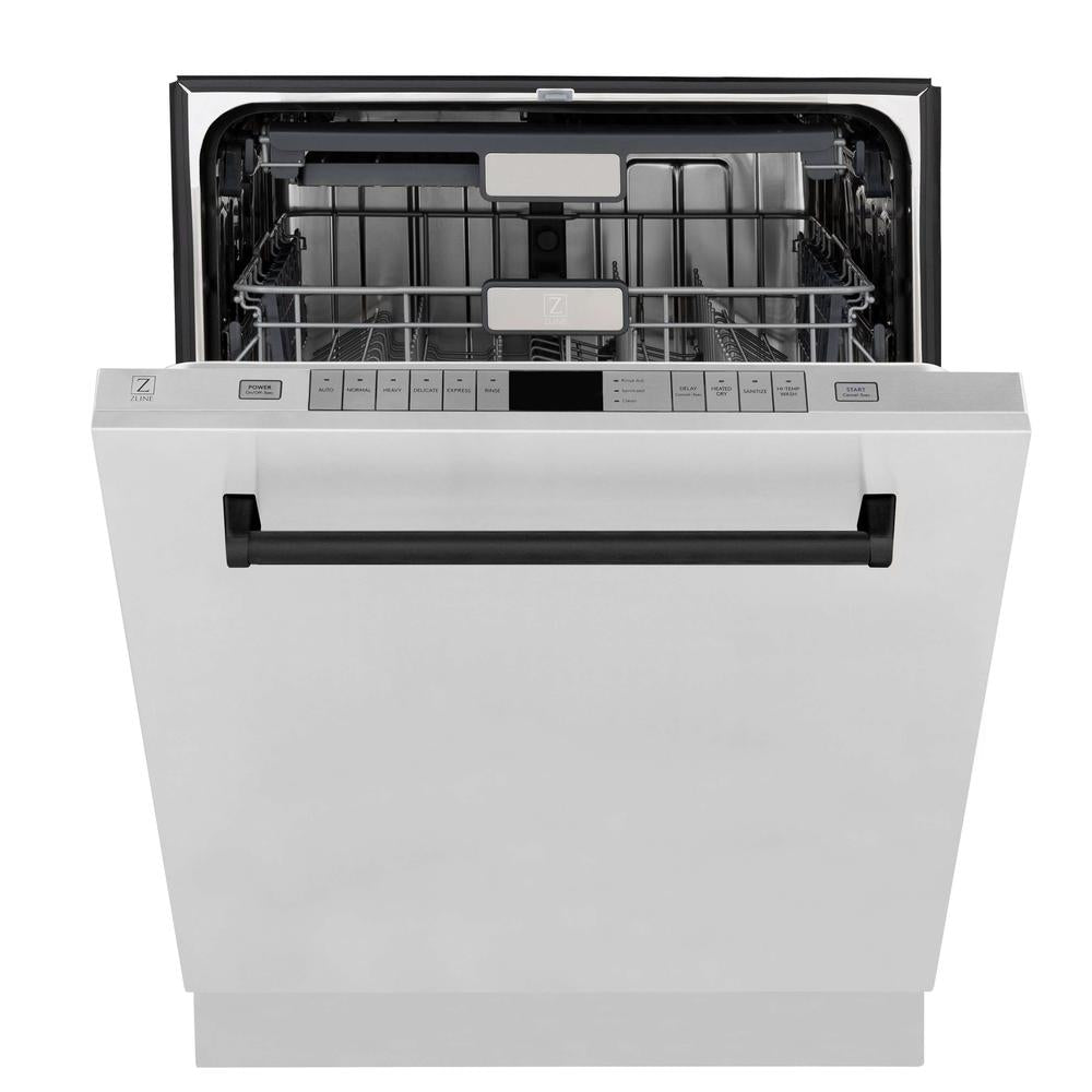 Autograph Edition Kitchen Package with Stainless Steel 30 in. Dual Fuel Range, 30 in. Range Hood, and 24 in. Dishwasher with Matte Black Accents 3AKPRARHDWM30MB