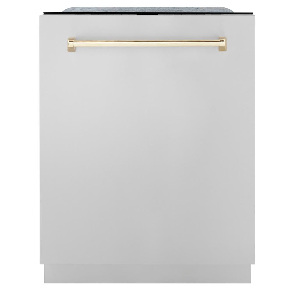 Autograph Edition 48 in. Kitchen Package with Stainless Steel Dual Fuel Range, Range Hood and Dishwasher with Polished Gold Accents 3AKPRARHDWM48G, product image 14 of 20