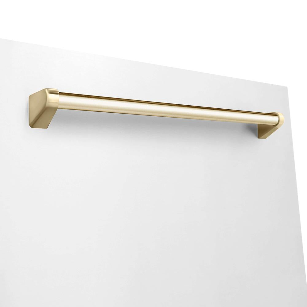 Autograph Edition 30 in. Kitchen Package with Stainless Steel Dual Fuel Range with White Matte Door, Range Hood and Dishwasher with Polished Gold Accents 3AKPRAWMRHDWM30G, product image 17 of 22