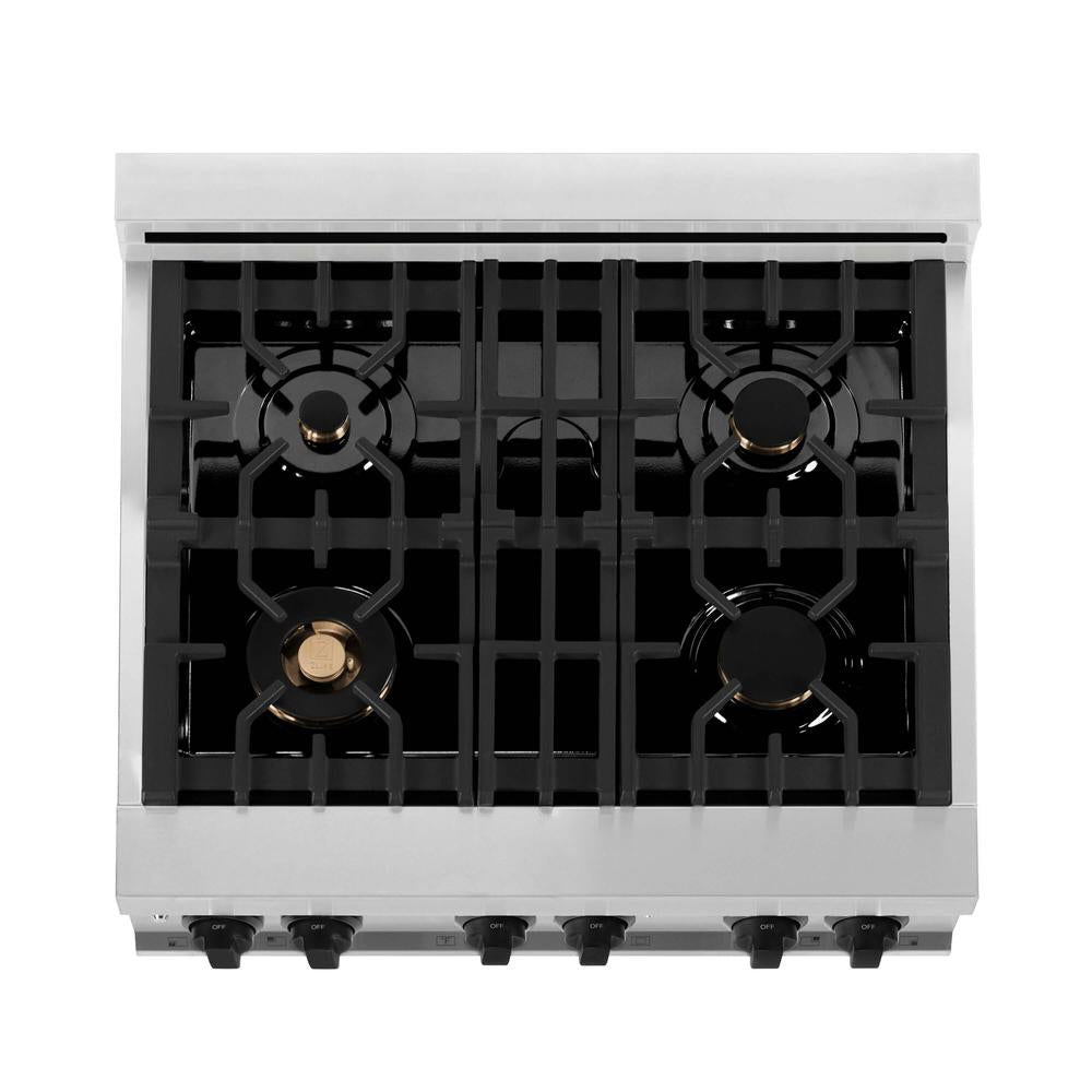 Autograph Edition 30 in. Kitchen Package with Stainless Steel Dual Fuel Range with White Matte Door, Range Hood and Dishwasher with Matte Black Accents 3AKPRAWMRHDWM30MB