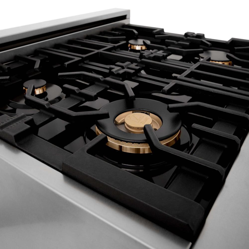 Autograph Edition 30 in. Kitchen Package with Stainless Steel Dual Fuel Range with White Matte Door, Range Hood and Dishwasher with Matte Black Accents 3AKPRAWMRHDWM30MB