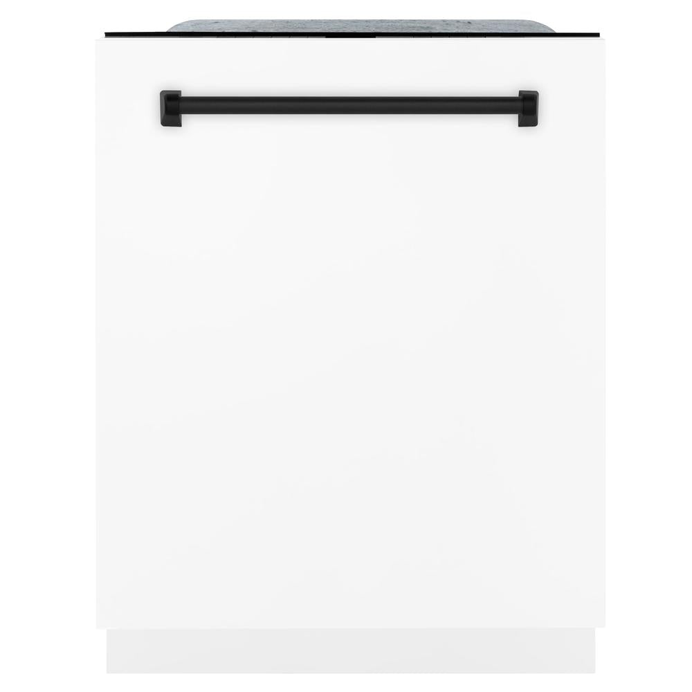 Autograph Edition 48 in. Kitchen Package with Stainless Steel Dual Fuel Range with White Matte Door, Range Hood and Dishwasher with Matte Black Accents 3AKPRAWMRHDWM48MB, product image 18 of 25