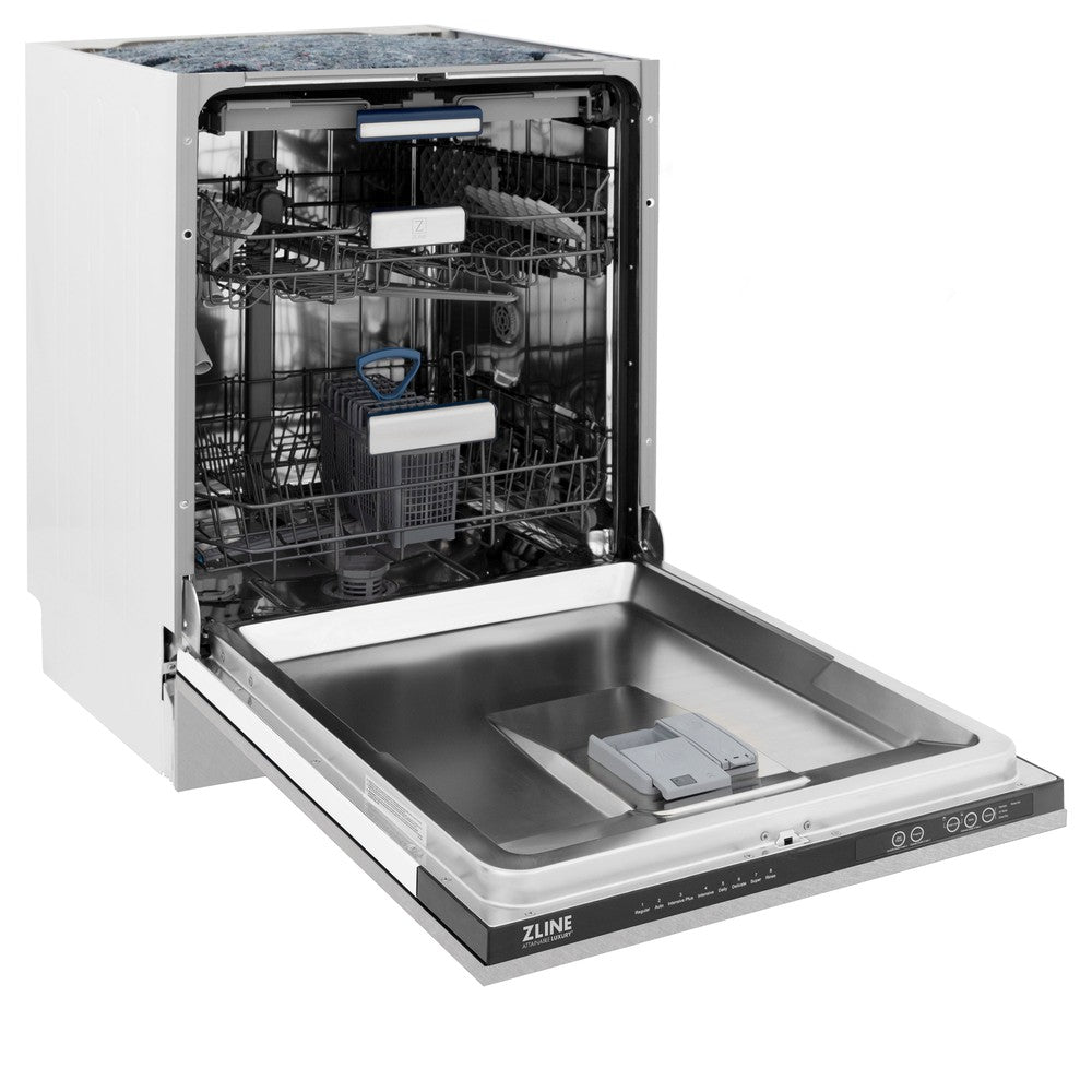 36 in. Kitchen Package with Satin Stainless Dual Fuel Range, Ducted Vent Range Hood and Tall Tub Dishwasher 3KPRASRH36DWV