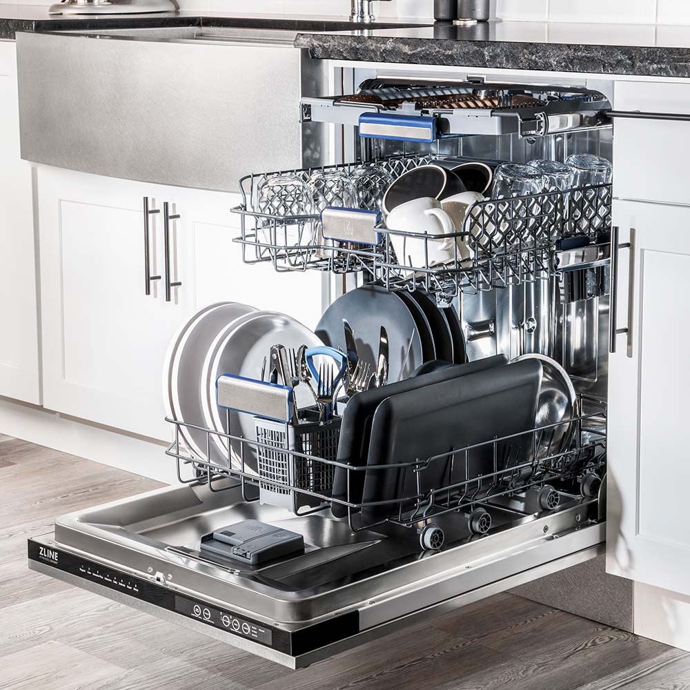 48 in. Kitchen Package with Satin Stainless Dual Fuel Range, Ducted Vent Range Hood and Tall Tub Dishwasher 3KPRASRH48DWV