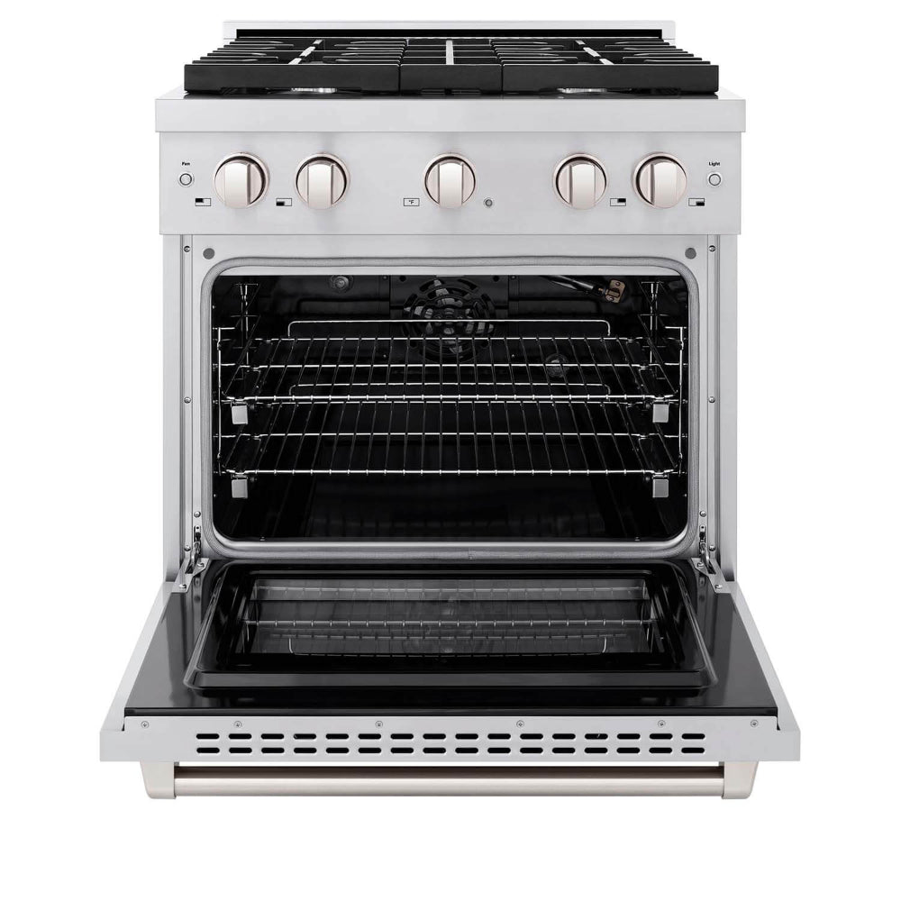 30 in. Kitchen Package with Stainless Steel Gas Range, Modern Over The Range Microwave and Tall Tub Dishwasher 3KPSGROTR30DWV