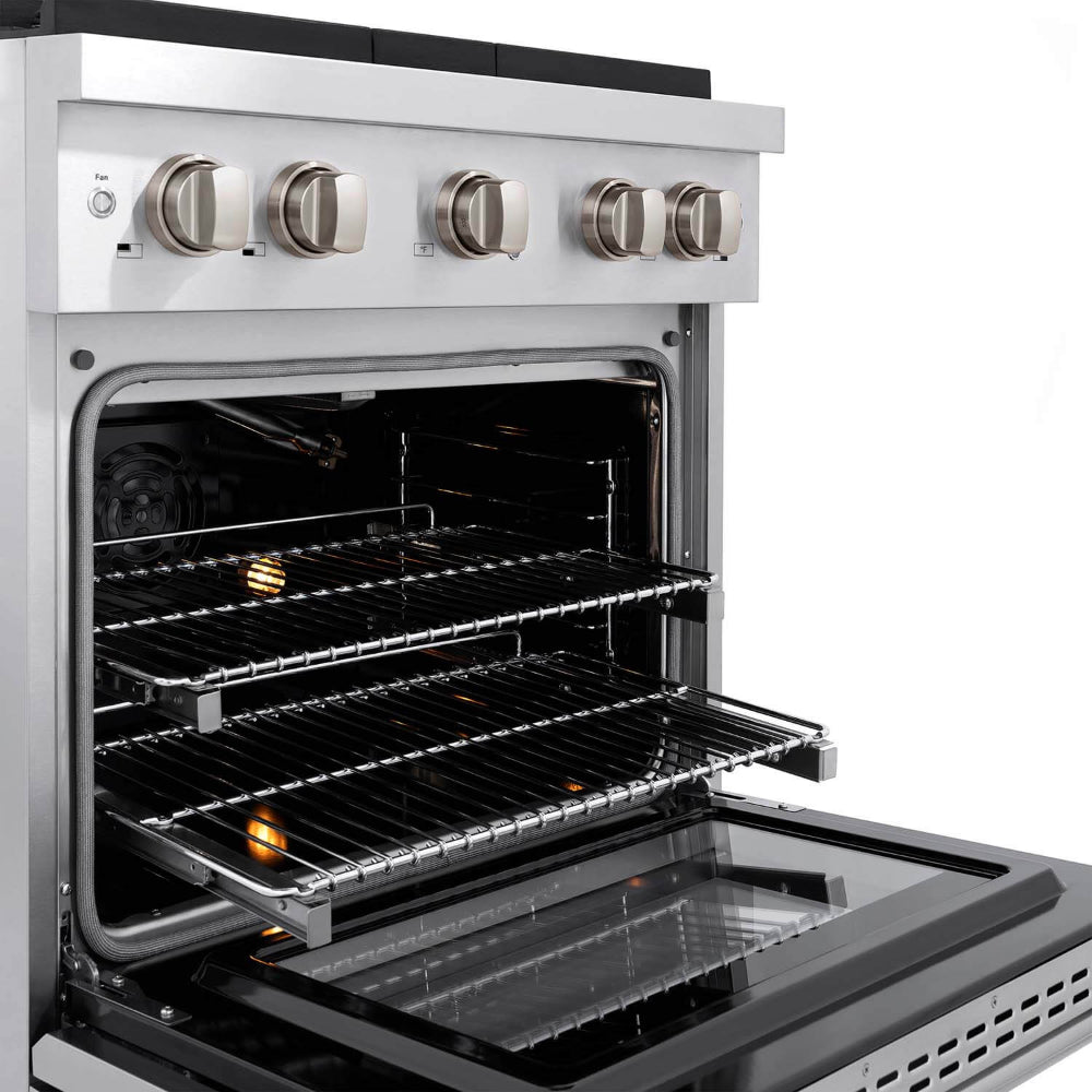 30 in. Kitchen Package with Stainless Steel Gas Range, Modern Over The Range Microwave and Tall Tub Dishwasher 3KPSGROTR30DWV