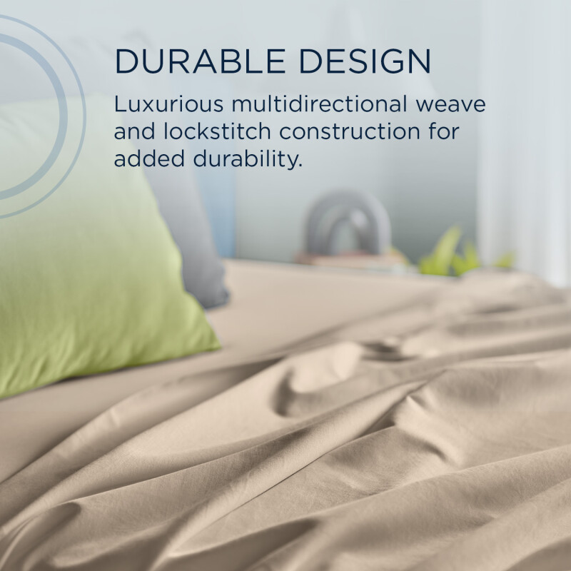 TEMPUR Luxe Egyptian Cotton Sheet Set Sandstone 40101240
