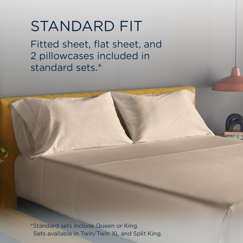 TEMPUR Luxe Egyptian Cotton Sheet Set Sandstone 40101293