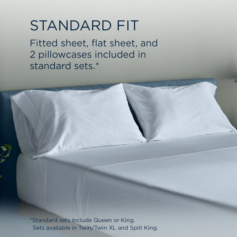 TEMPUR Luxe Egyptian Cotton Sheet Set Sleepy Blue 40101331