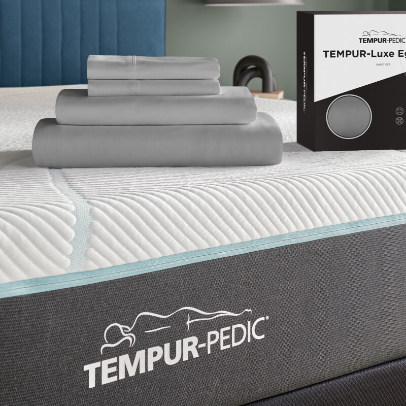TEMPUR Luxe Egyptian Cotton Sheet Set Silver Mist 40101430