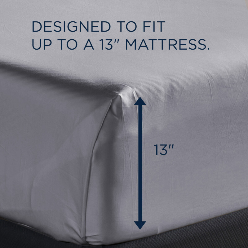 TEMPUR Luxe Egyptian Cotton Sheet Set Silver Mist 40101451