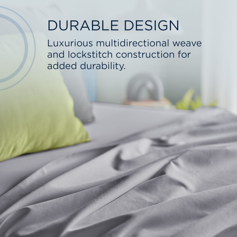 TEMPUR Luxe Egyptian Cotton Sheet Set Silver Mist 40101451