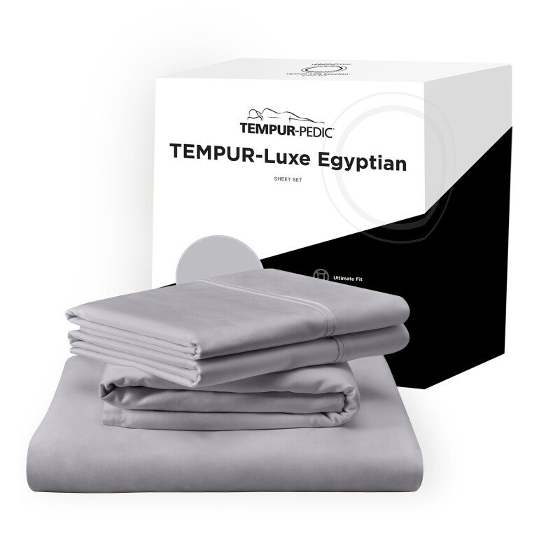 TEMPUR Luxe Egyptian Cotton Sheet Set Silver Mist 40101462