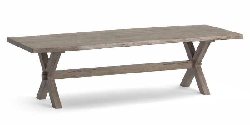 Crossbuck Live Edge Rectangle Dining Table 40210842XLE