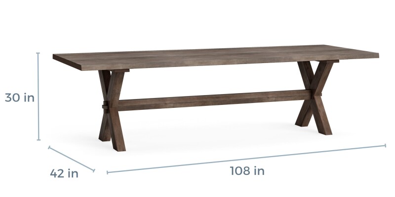 Crossbuck Live Edge Rectangle Dining Table 40210842XLE