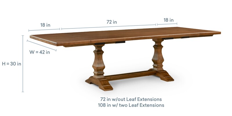 Harvest Dining Table with Extendable Leaves 40217242HEXAUBURN