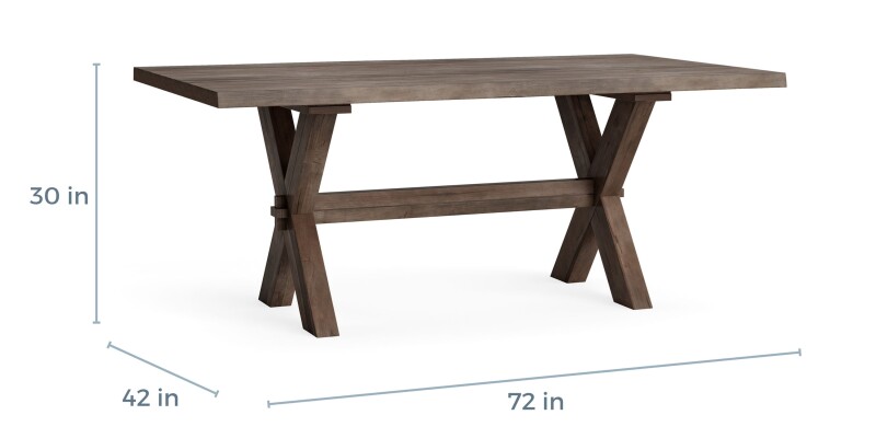Crossbuck Live Edge Rectangle Dining Table 40217242XLE