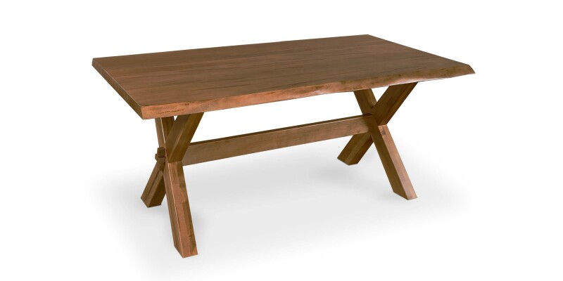 Crossbuck Live Edge Dining Table with Extendable Leaves 40217242XLEEXAUBURN