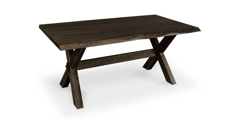 Crossbuck Live Edge Dining Table with Extendable Leaves 40217242XLEEXDKCHESTNUT