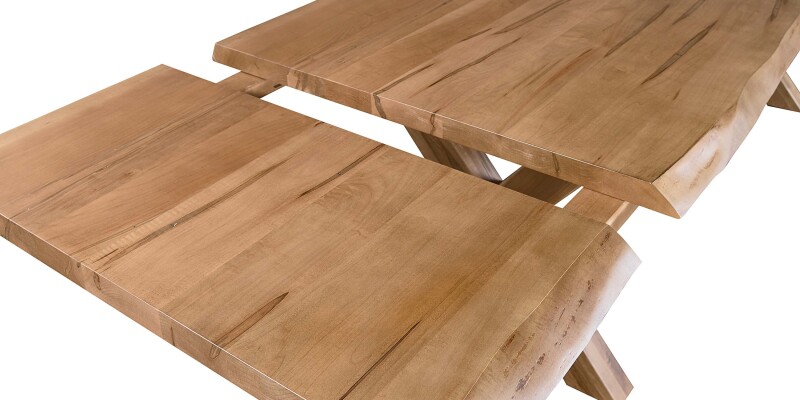 Crossbuck Live Edge Dining Table with Extendable Leaves 40217242XLEEXGREYLAN