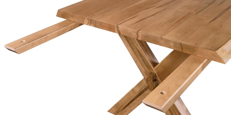 Crossbuck Live Edge Dining Table with Extendable Leaves 40217242XLEEXSANDSTONE