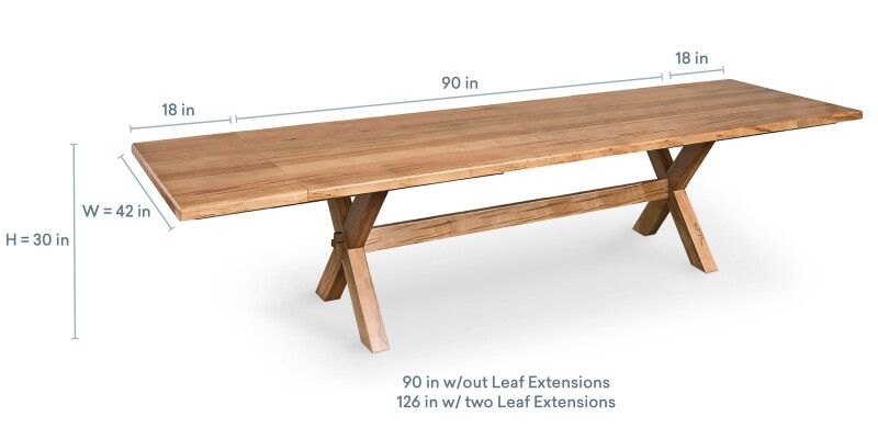 Crossbuck Dining Table with Extendable Leaves 40219042XEXDKCHESTNUT